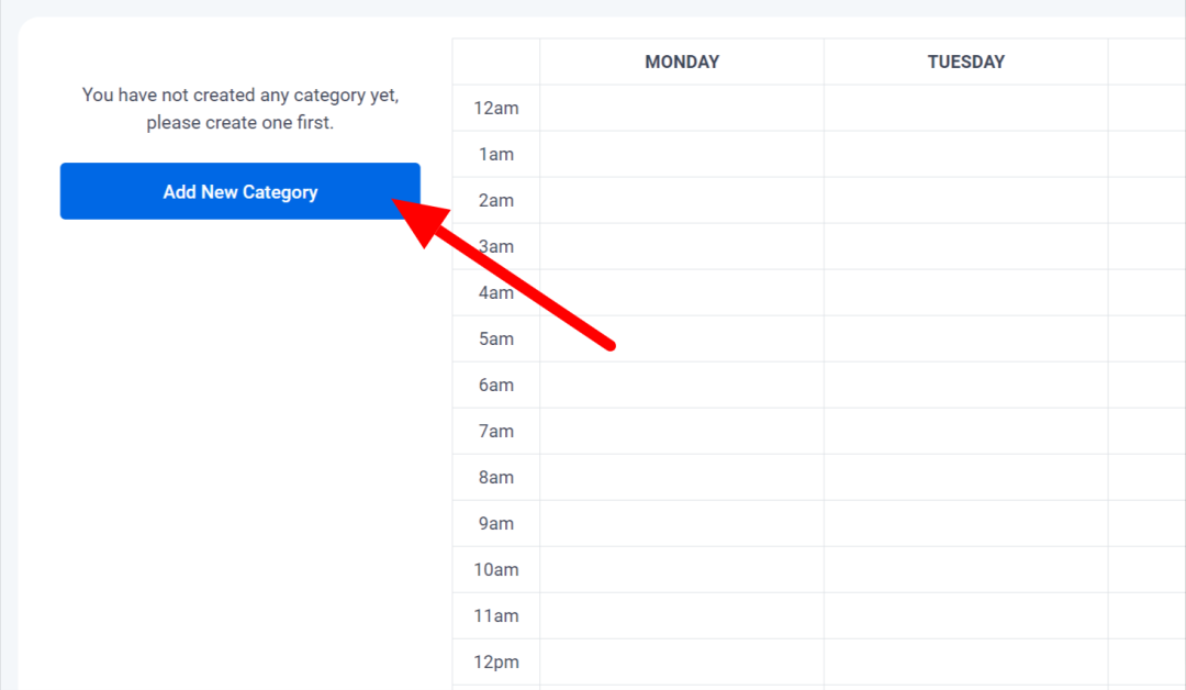 Adding a new category by selecting the "Add New Category" button using ContentStudio.