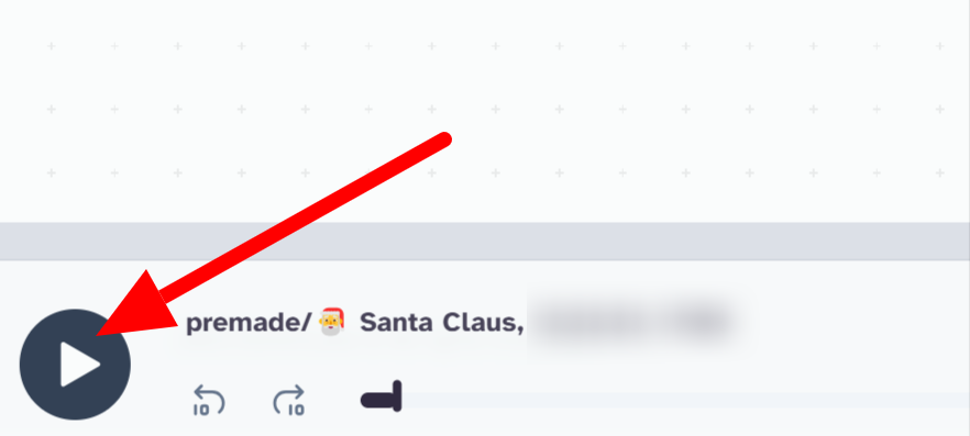 11-elevenlabs-previewing-voiceover Selecting the play button to preview the AI voiceover audio using ElevenLabs.