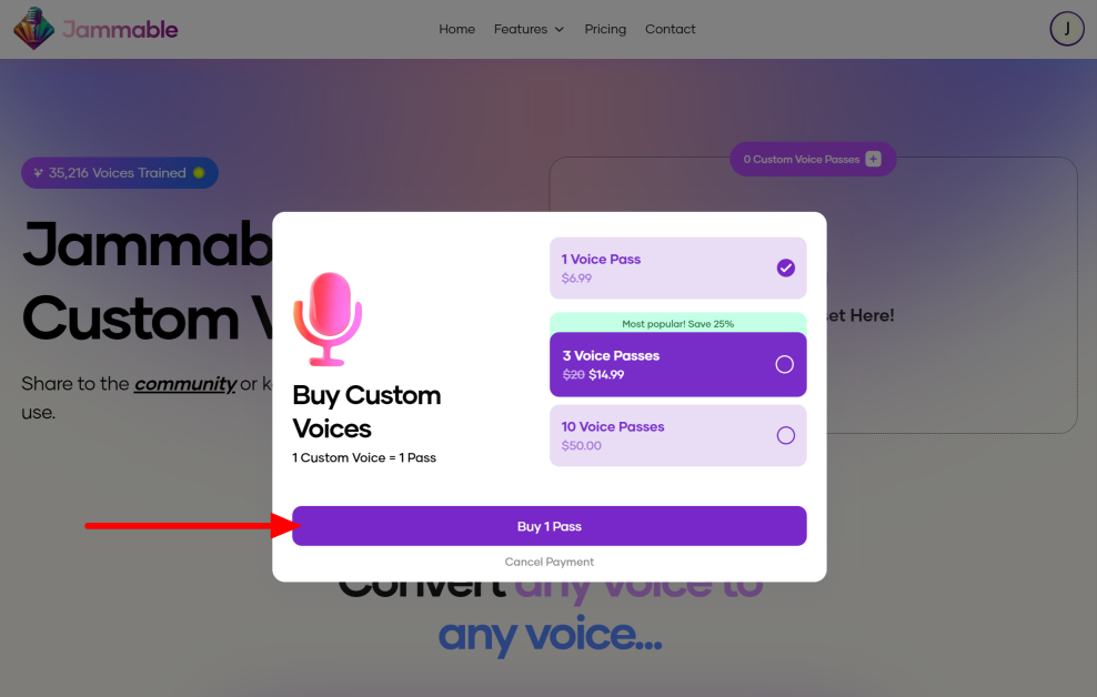13-382d8171-452d-40a1-8dd5-bb1cef79d5c3 Purchasing a Voice Pass from Jammable.