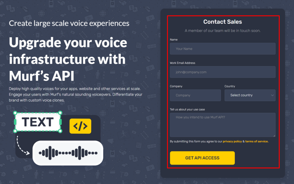 14-murf-ai-api The Murf API landing page.