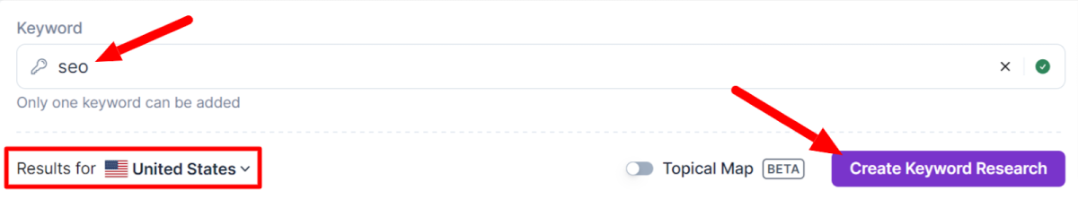 14-surfer-seo-using-keyword-research-tool Crating keyword research on a topic.