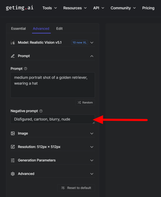 16-7c6675fa-b961-4af7-bfb6-d44885e65f6d Negative prompt generated by Getimg using the AI image generator.