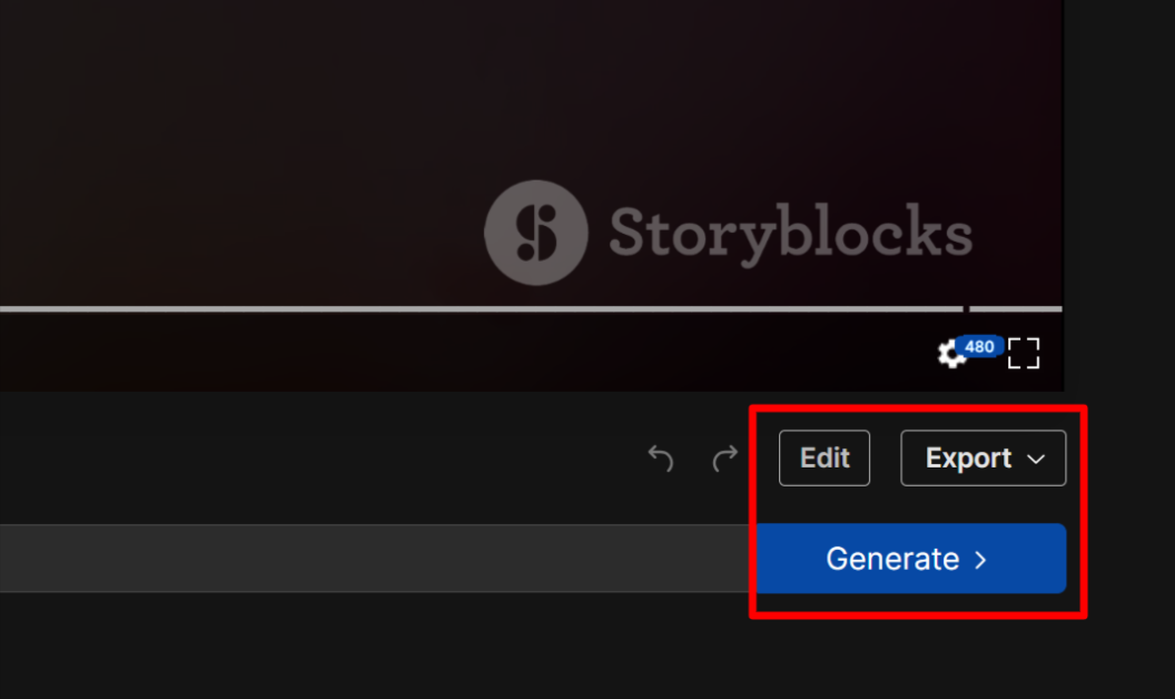The edit, generate, and export options on a video generated with InVideo.