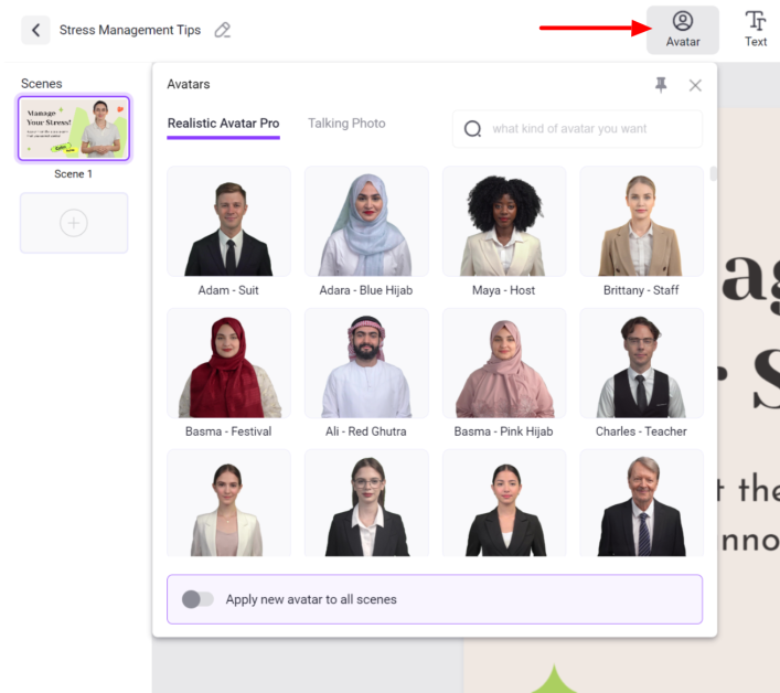 AI avatars offered by Vidnoz.