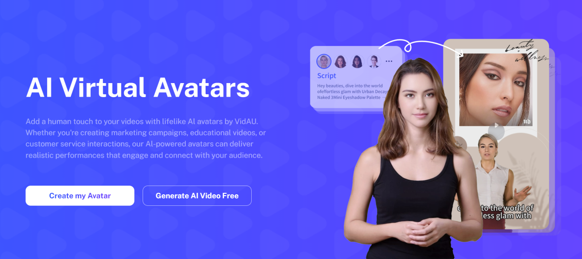 AI Virtual Avatars feature on VidAU.