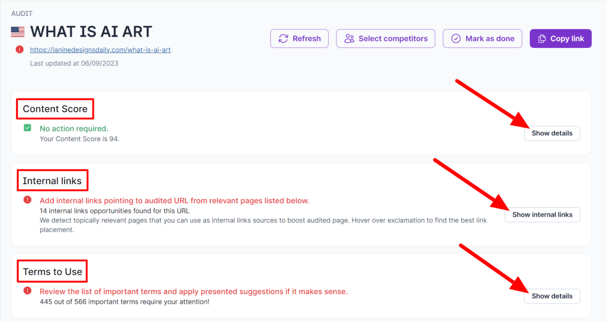 20-surfer-seo-audit Surfer SEO Audit results.