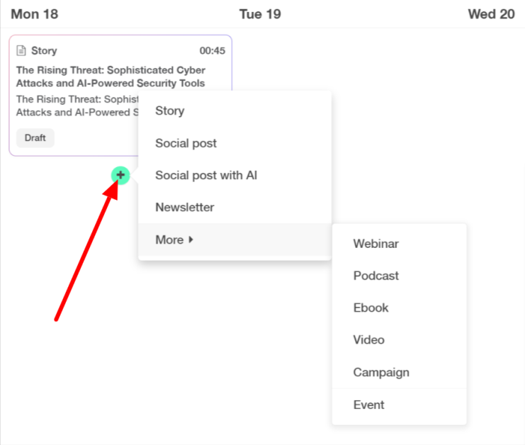 21-storychief-adding-content Adding more content to my content calendar using StoryChief.