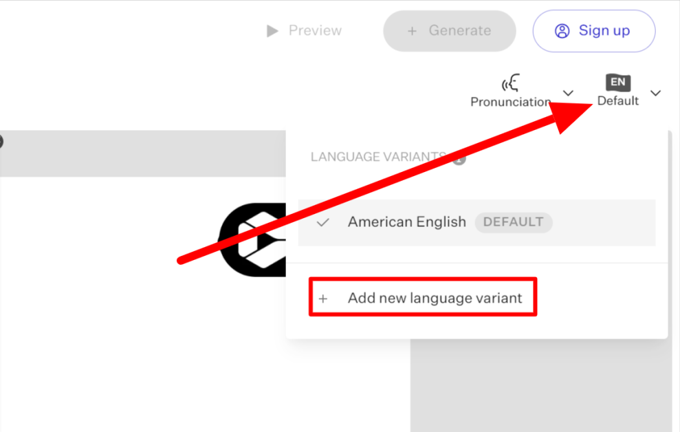 Changing the language of my script using Colossyan Creator.