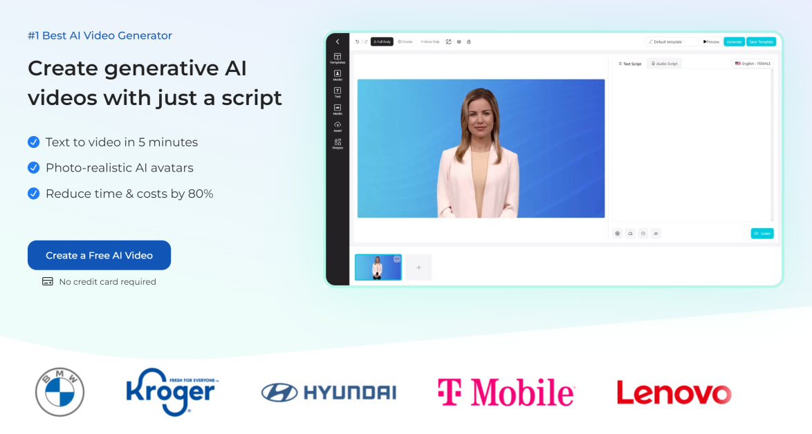 The Deepbrain AI homepage.