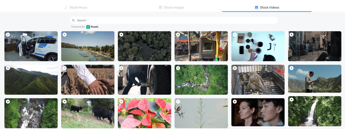23-murf-ai-stock-videos The stock videos that come with Murf AI.