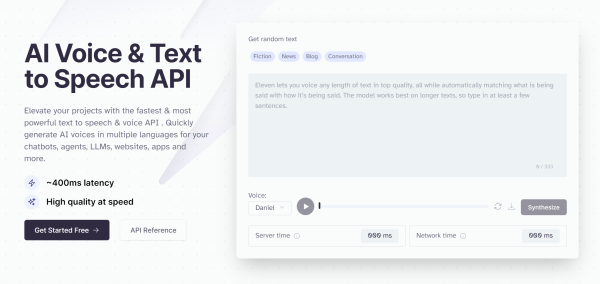 3-elevenlabs-ai-voice-text-to-speech-api The ElevenLabs AI voice & text to speech API.