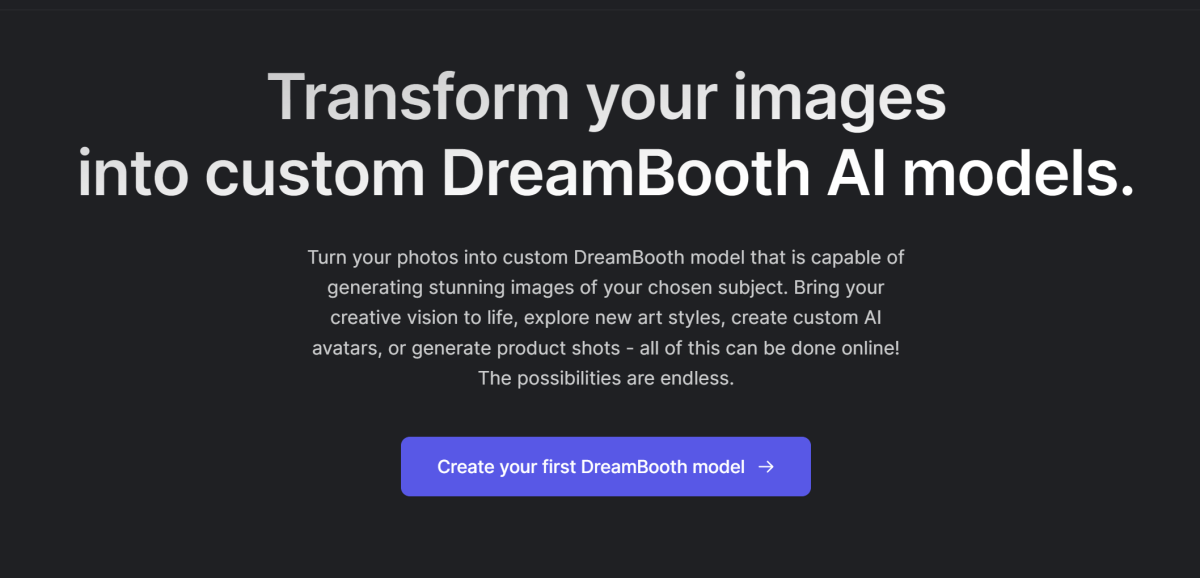 5-4f74a0a9-9fa5-48f2-a20c-8654b3b682bb The Getimg DreamBooth landing page.