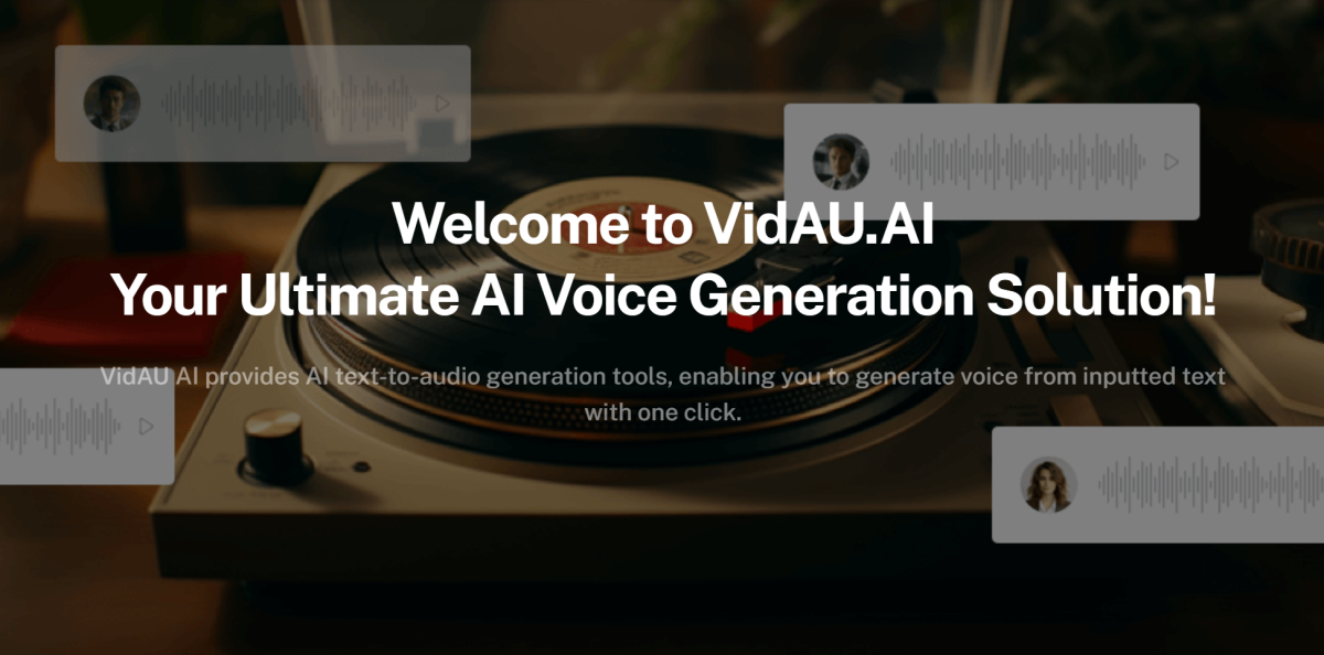 The VidAU AI Text to Audio feature.