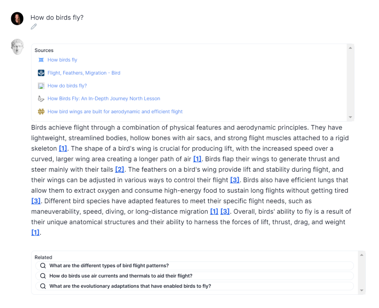 Asking a question to the Julius AI Answer Engine and getting an answer from Julius.