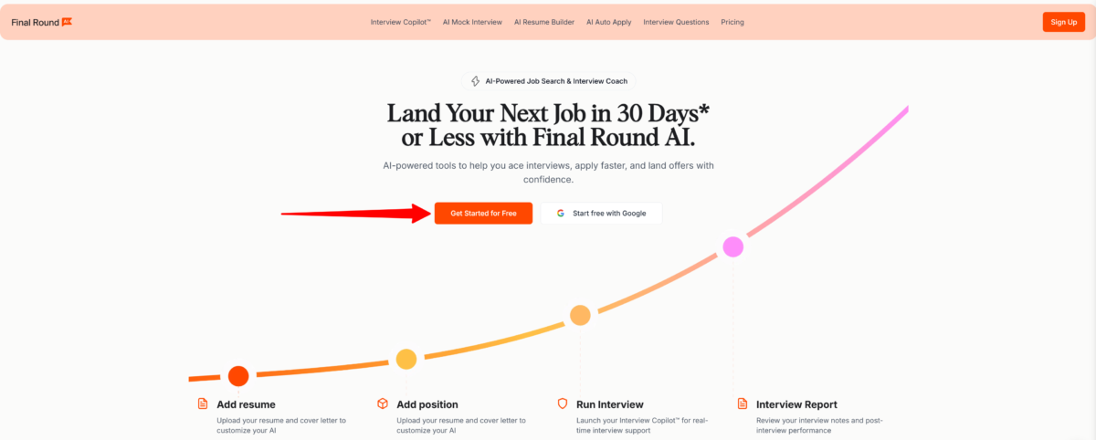 Signing up for Final Round AI.
