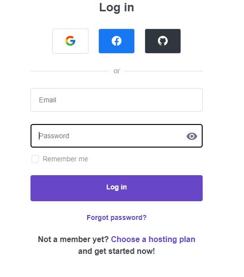login-page login page for live chat