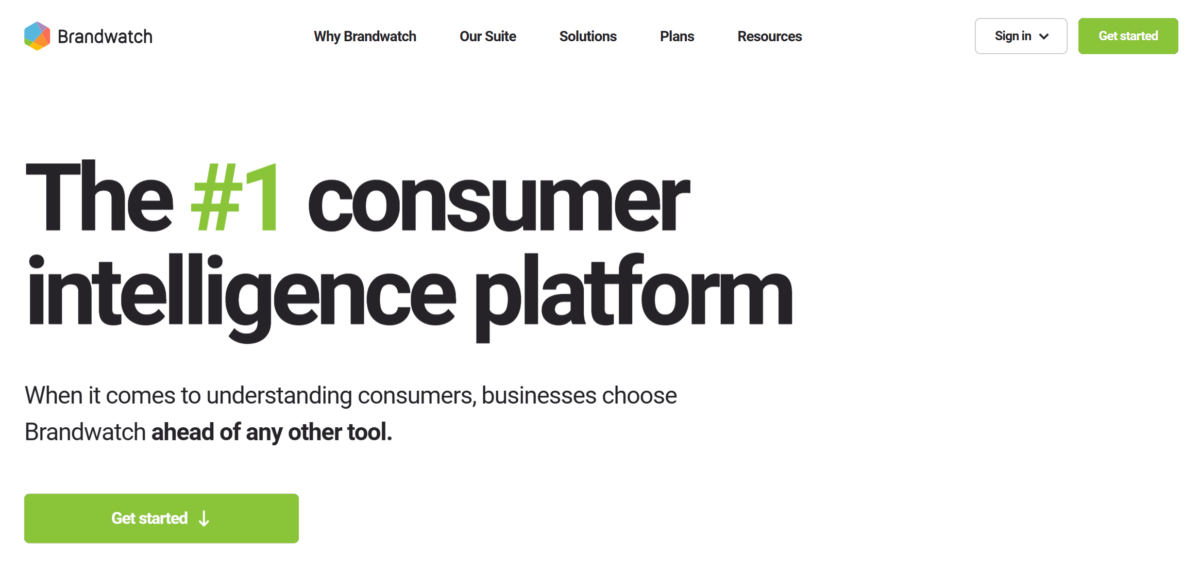 Brandwatch homepage.