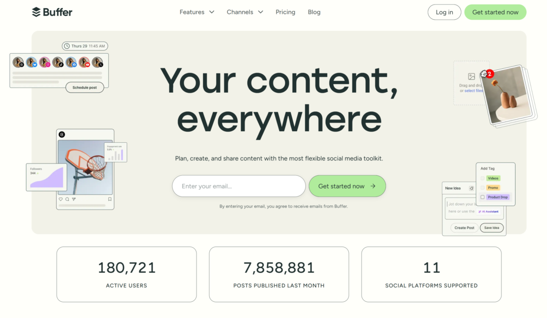Buffer homepage.