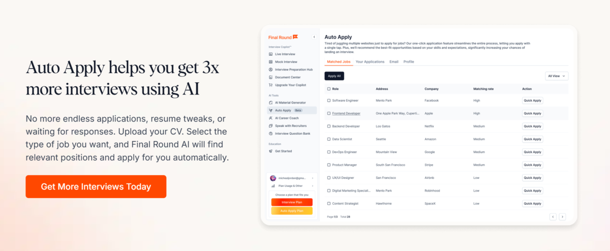 The Auto Apply landing page.