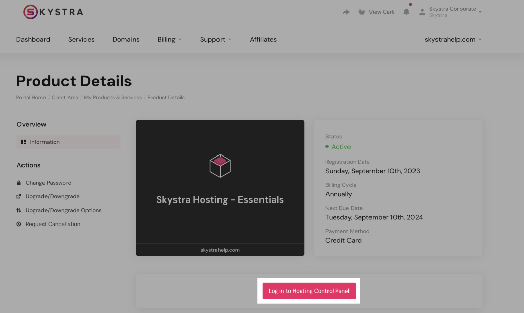 Skystra dashboard